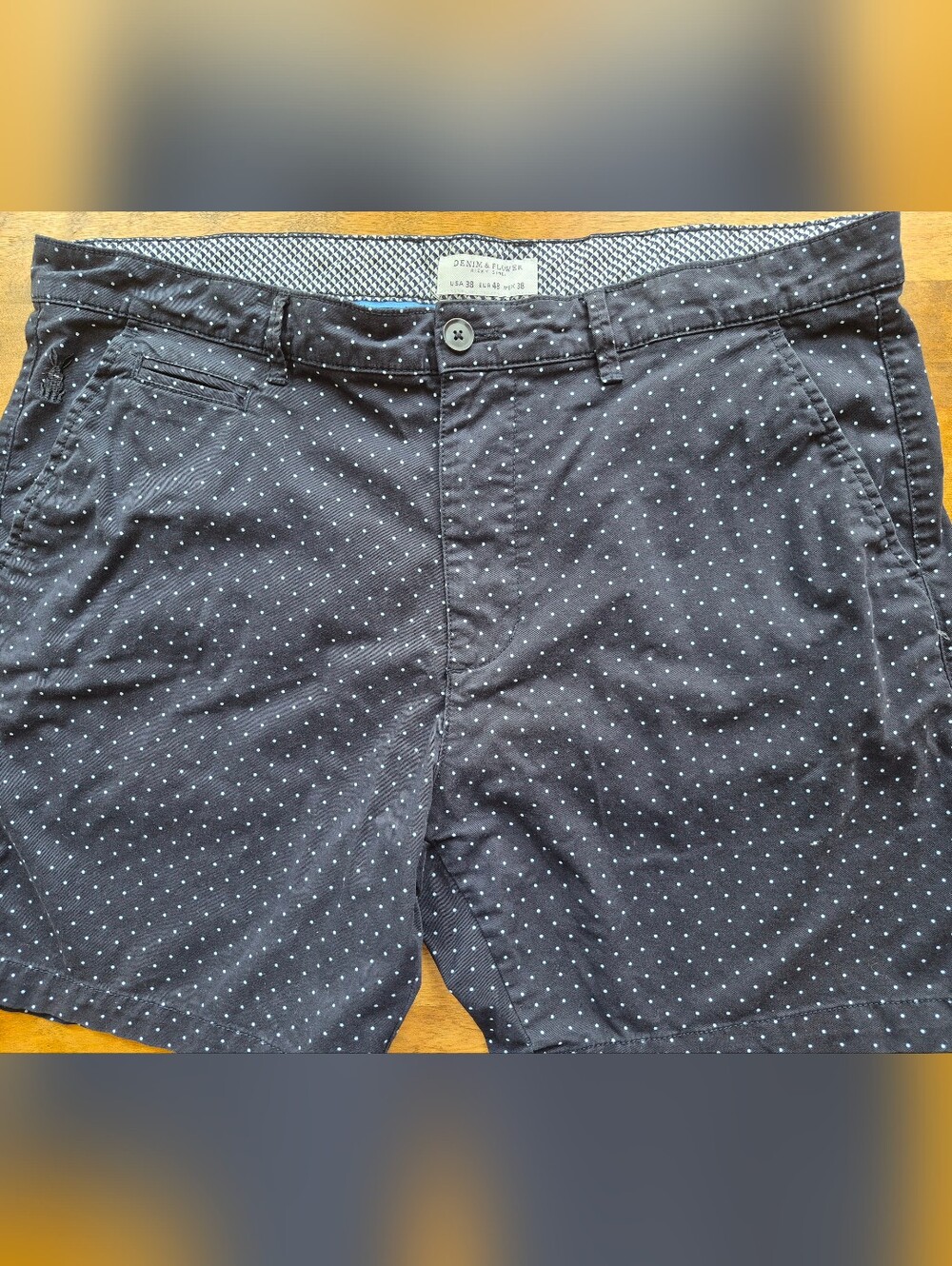 Denim & Flower Navy Polka Dot Chino Shorts
